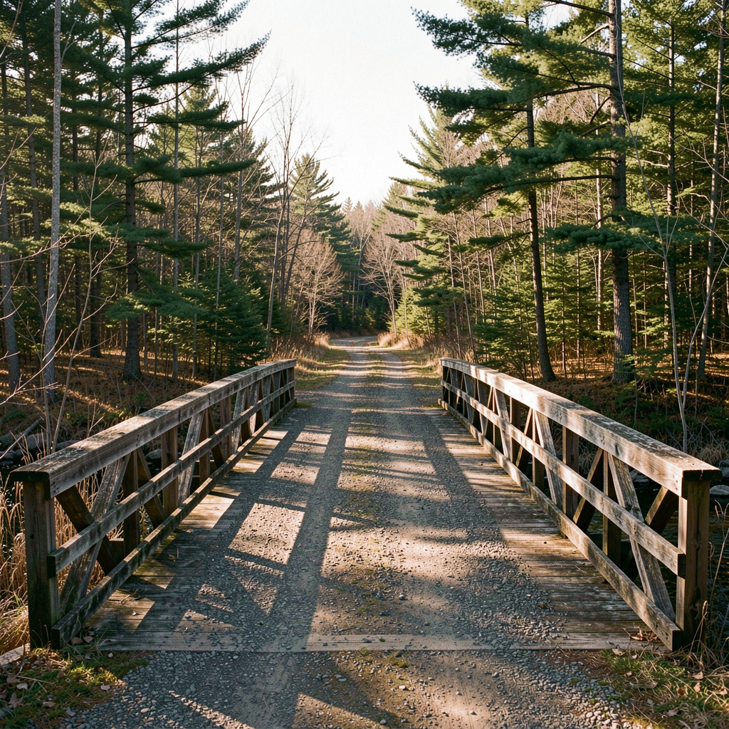 Two of the three original wooden bridges on the Mattawamkeag River Trail — dating from the 1908 railbed construction — are replaced with modern wooden truss bridges at a cost of $90,000, funded jointly by the county and state.